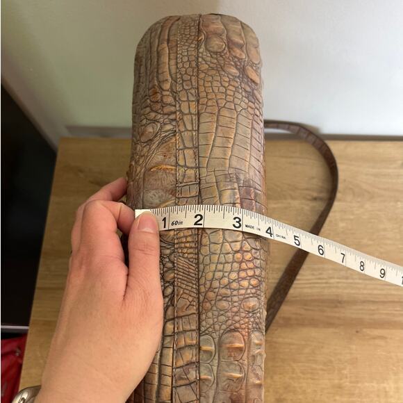 Brahmin Noelle Shoulder Bag in Bark Melbourne Croc Embossed Leather w/ Dust Bag - Picture 11 of 11